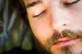 Napping man closeup Royalty Free Stock Photo