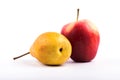 apple and pear. fruit on white background. sweet fruit Royalty Free Stock Photo