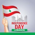 Nappy independence day Lebanon greetings. vector illustration design