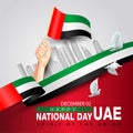 Nappy national day uae greetings. vector illustration design