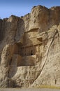 Naqsh-e Rustam Persian ancient necropolis Persepolis in Fars Province Iran ancient Iranian rock relief Royalty Free Stock Photo