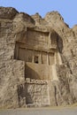 Naqsh-e Rustam Persian ancient necropolis Persepolis in Fars Province Iran ancient Iranian rock relief Royalty Free Stock Photo