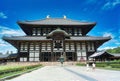 Facade of Buddhist temple called `Todai ji` located in the city of Nara