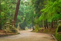 Pilgrimage road to Kasuga Taisha Shrine, stone lanterns, Nara, Japan Royalty Free Stock Photo