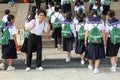 Nara Japan, June 2018, Japanese students school trip group excursion Todaiji temple