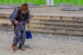 An Old Japanese Man With Bending Down Posture, Nara, Japan