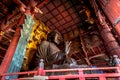 Nara, Japan - Sep 18th 2018 - A huge buddah in a temple in Nara city in Japan Royalty Free Stock Photo