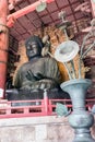 NARA PARK, JAPAN - OCTOBER 6, 2016: The main entrance to the temple Todai-ji. Great Buddha Hall Royalty Free Stock Photo