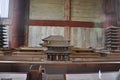 Nara, 13th may: Miniature of Todai-ji Temple from Great Buddha Hall interior in Nara Park Complex of Nara City in Japan