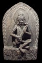 Narada - heavenly musician. Ancient Nepalese wooden statuette. P