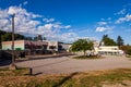 NARAMATA, CANADA - JULY 5, 2020: School building on a summer day with cloudy sky