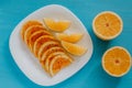 Naranja con chile, orange fruit with chili, mexican spicy food in mexico city Royalty Free Stock Photo