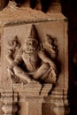 Narashima Swamy Carving on Stone Pillar Royalty Free Stock Photo