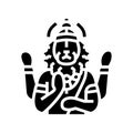 narasimha god indian glyph icon vector illustration