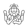 narasimha god indian line icon vector illustration