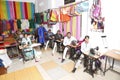 Stitching training provide by narayan seva sansthan for disable people. Royalty Free Stock Photo