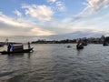 Narayanganj river water boat sky blue clouds