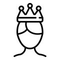 Narcissism crown icon, outline style Royalty Free Stock Photo