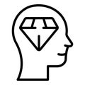 Narcissism diamond mind icon, outline style