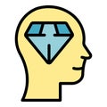 Narcissism diamond mind icon vector flat