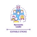 Narcissistic leader concept icon