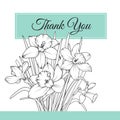 Narcissus daffodil flowers bouquet thank you card