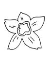 Narcissus flower outline illustration, vector decorative element. Easter flower