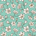 Narcissus floral pattern. Seamless design