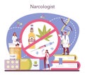 Narcologist concept. Professional medical specialist. Drug, alcoholic