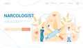 Narcologist web banner or landing page set. Professional medical