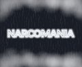 Narcomania neon lettering. Sad mood. Vector illustration Royalty Free Stock Photo