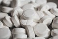 Narcotic white pills closeup Royalty Free Stock Photo