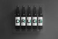 Narcotics or drugs addiction concept image