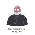 Narendra Modi  portrait illustration Royalty Free Stock Photo