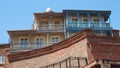 Narikala, Jumah Mosque, Sulphur Baths and famous colorful balconies in old historic district Abanotubani, Tbilisi, Georgia