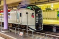 Narita Express NEX is a fast train waits for passengers at Narita international airport connecting Narita Airport to the heart Royalty Free Stock Photo