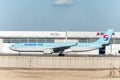 NARITA - JAPAN, JANUARY 25, 2017: HL7586 Airbus A330 Korean Air Ready to take off in International Narita Airport, Japan.