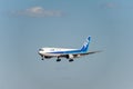 NARITA - JAPAN, JANUARY 25, 2017: JA615A Boeing 767 All Nipon Airways Landing in International Narita Airport, Japan.
