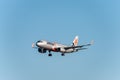 NARITA - JAPAN, JANUARY 25, 2017: Jetstar Airplane Landing in International Narita Airport, Japan.