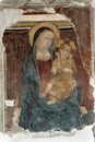 Narni (Italy): Virgin Mary and Child, fresco Royalty Free Stock Photo