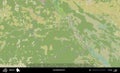 Naroulia District outlined, Belarus. Topographic Humanitarian Royalty Free Stock Photo