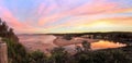 Narrabeen panorama at sunset Royalty Free Stock Photo