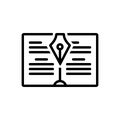 Black line icon for Narrative, tale and novel