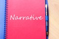 Narrative write on notebook