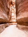 Narrow Al Siq passage to ancient Petra town