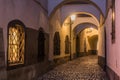 Narrow alley in the center of Ljubljana, Sloven Royalty Free Stock Photo