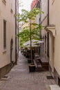 Narrow alley in the center of Ljubljana, Sloven Royalty Free Stock Photo