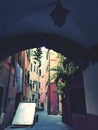 Narrow alley in Itallian old town Royalty Free Stock Photo