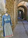 Narrow alley at  medieval castle village Royalty Free Stock Photo