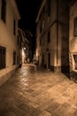 Narrow Alley With Old Houses In The Village Fazana In Croatia Royalty Free Stock Photo